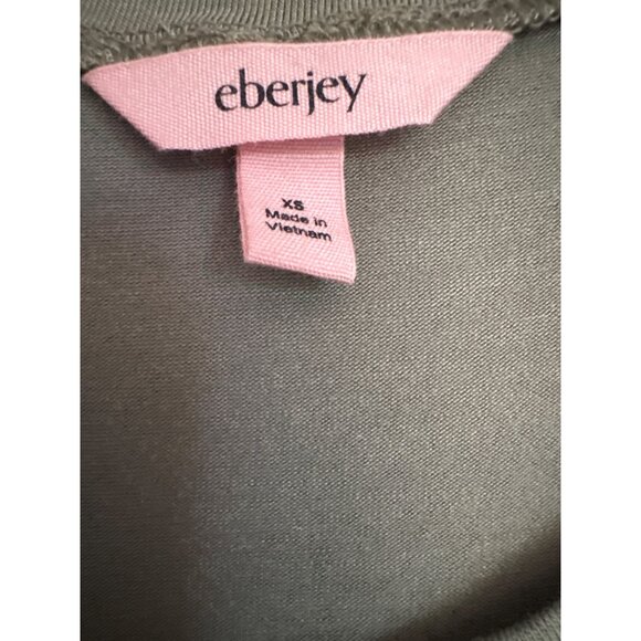 Eberjey Gisele Souchy Tie Waist Size XS Olive Green NWOT Stretchy Oversized Loun - Picture 3 of 8